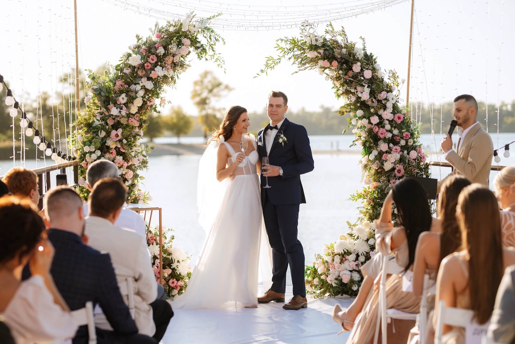 Couple during ring exchange